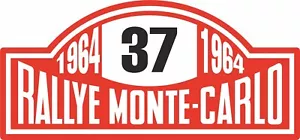 1964 N. 37 Monte Carlo Retro Rally Adesivi Vinile Auto Finestra Motorsport Decalcomania - Foto 1 di 1