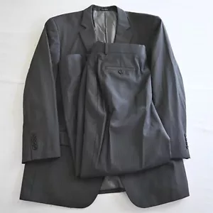 Pronto Uomo 44L 38x30 Gray Stripe Super 100s Wool Mens Jacket Pants Suit - Picture 1 of 12