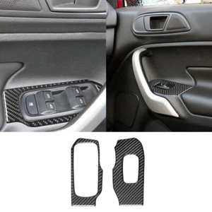 Carbon Fiber Interior Front Window Control Cover Trim For Ford Fiesta 2011-15 - Imagen 1 de 16