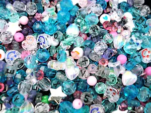 Beads Plastic Mix 100g DIY Jewellery Jewelry Bracelets Necklaces - Picture 1 of 2