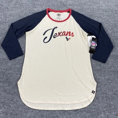 47 Brand женщин NFL Houston Texans рубашка 3/4 рукав размер средний - Изображение 1 из 4