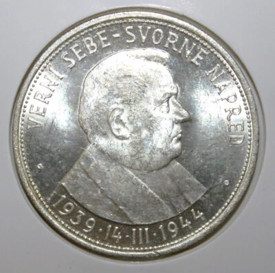 A11 - Eslovaquia 50 coronas 1944 brillante moneda de plata sin circular - Presidente Tiso *** Bonita Foto 1 de 2