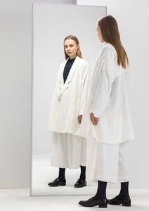 Rare Suzanne Rae FW14 White Ivory Crushed Velvet Oversized Blazer Jacket Sz 6 - Bild 1 von 18