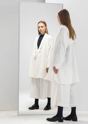 Rare Suzanne Rae FW14 White Ivory Crushed Velvet Oversized Blazer Jacket Sz 6 - Image 1 of 4