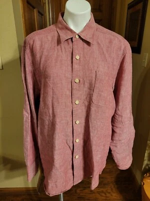 Tommy Bahama Relax  Shirt 100% Linen Long  Sleeve Button Front Shirt L - Image 1 of 4