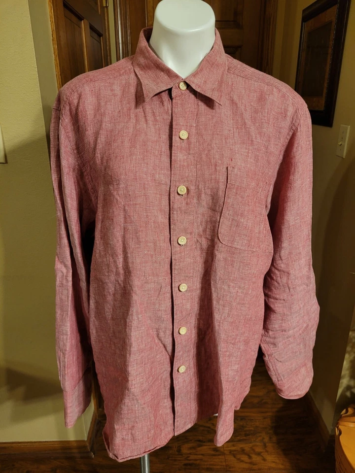 Tommy Bahama Relax  Shirt 100% Linen Long  Sleeve Button Front Shirt L - Image 1 of 4