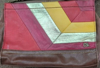 Sak кожи Iris 3-сторонний клатч через плечо сумочка коричневый цвет блок богемное винтажный - Изображение 1 из 4