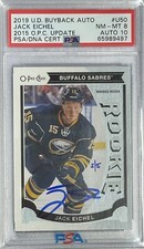 2019 2020 Jack Eichel #2/5 PSA 8 DNA 10 AUTO BUYBACKS 2015 OPC RC ROOKIE