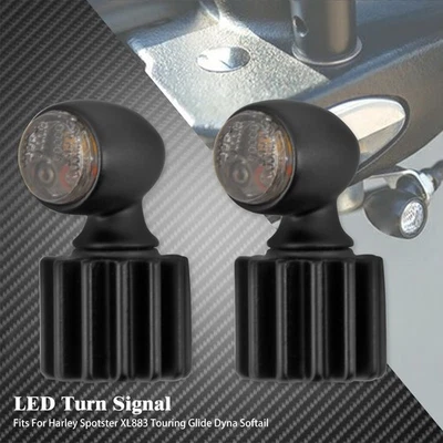 Universal Motorcycle Black LED Turn Signal Brake Indicators Running Light 12V - Image 1 of 4