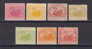Western Australia 1902 SG 117-123 MLH VF / CAT VALUE $290 / SWANS - Picture 1 of 2