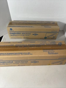 Konica Minolta magicolor 1600 Series Cyan Toner A0V30HF & Yellow AOV306F - Picture 1 of 6