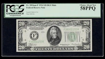 1934 $20 Dollar Federal Reserve Note Atlanta PCGS 58 PPQ Fr.2054am-F F38061172A - Image 1 of 2