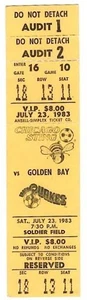 GOLDEN BAY QUAKES v CHICAGO STING ~ 1983 NASL Ticket ~ FREE SHIPPING - Picture 1 of 1