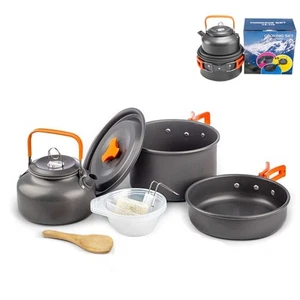 Outdoor Aluminum Camping Cookware Mess Kit, Folding Cookset with Teapot and P... - Picture 1 of 8