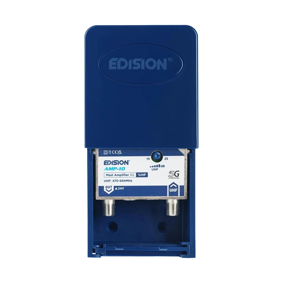 EDISION AMP-10 Mastverstärker UHF 470–694 MHz 10–25 dB 24 V 5G/LTE-Filter - Bild 1 von 4