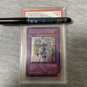 PSA 9 Mint 2006 E Hero Shining Flare Wingman EEN-AE036 1st ED Ultimate YuGiOh - Picture 1 of 10