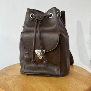 Bolso Bandolera Vintage GUESS 90s Y2k Cubo Cuero Cierre Plateado Marrón - Imagen 1 de 19