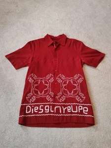 Vintage men's printed graphic Diesel shirt Red with white African-inspired Print - Picture 1 of 4