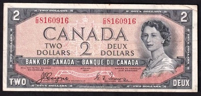 Canada 1954 $2 Two Dollar Devils Face Banknote Coyne - Towers C/B 8160916 - Image 1 of 2