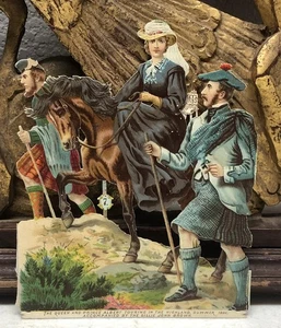 Fustellata vittoriana della regina Vittoria a cavallo con principe Alberto di Raffaello Tuck L9 - Foto 1 di 7