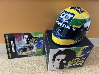 SIGNED Pierre Gasly Full helmet 2020 1/2 Handmade Imola Senna Honda F-1 - Great! - Image 1 of 4
