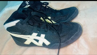 Asics Black Silver Synthetic Hi Athletic Sneaker Training Youth Boy Shoe 3 M 33 - Image 1 of 4