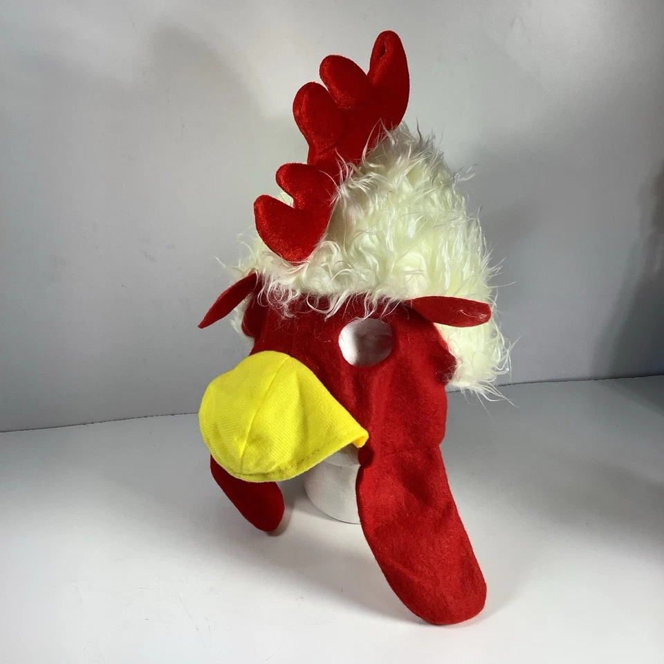 Rooster Chicken Yellow Red Bird Beak Plush Fancy Dress Costume Face Mask