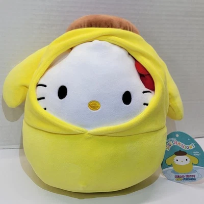 Squishmallows Hello Kitty in Pompompurin Hoodie 8” Stuffed Plush New With Tags - Image 1 of 4