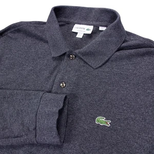 Lacoste Poloshirt Herren L / EU 5 Meliert Grau Einfarbig Classic Fit Piqué Baumwolle - Bild 1 von 10