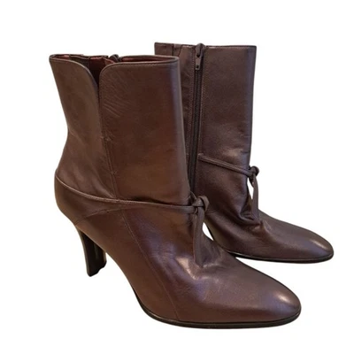 Botines Hillard & Hanson Cuero Cromo Malva Años 90 Bruja Rubí Talla 9.5M Foto 1 de 4