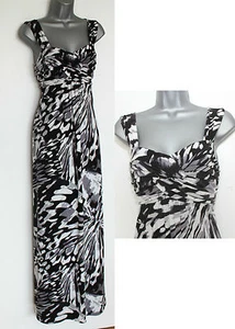 Precioso Maxi Vestido Gris Negro Fiesta Cóctel REINO UNIDO 10 @ JOHN LEWIS - Imagen 1 de 7