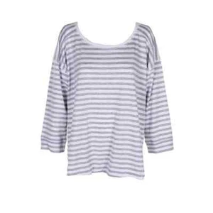 Charter Club Ribbed-Trim Pajama Top Grey Stripe XS - Picture 1 of 2
