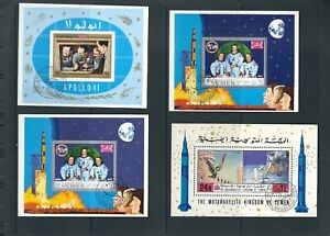 Yemen Kingdom / 7 Different souvenir sheets , Space , Apollo 11, Astronauts .MNH