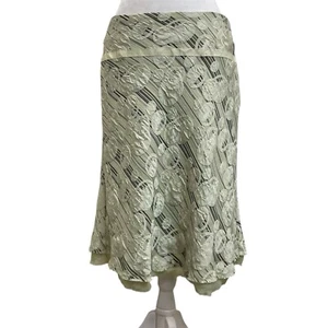 Saint Tropez grün Brokat gestreift Vintage 90er Midi Rock Gr. M Preppy Coquette - Bild 1 von 12