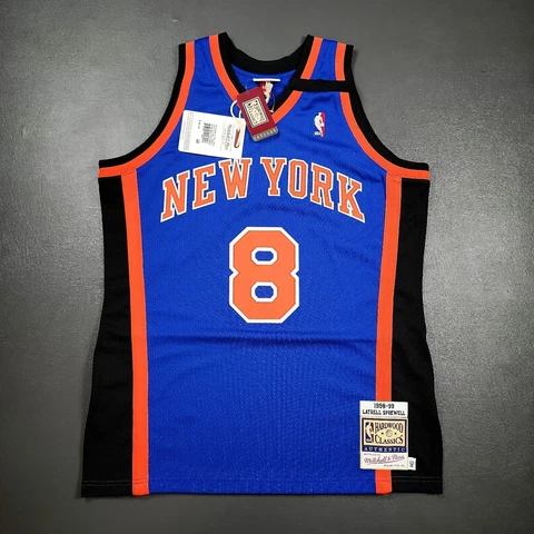 100% Authentic Latrell Sprewell Mitchell & Ness 97 98 Knicks Jersey Size 44 L Cover