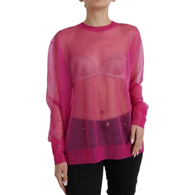 Dolce & Gabbana Top Rosa Transparente Cuello Redondo Manga Larga IT40/US6/S - Imagen 1 de 4