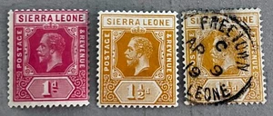 Estampillas del rey Jorge V de Sierra Leona 104-105/1912-1924/usadas y MH montadas como nuevas - Imagen 1 de 2