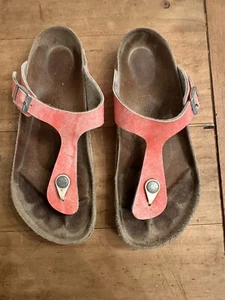 Birkenstock Womens Gizeh Sandals Size 40 Pink Orange Outdoor Vintage Y2K - Picture 1 of 6