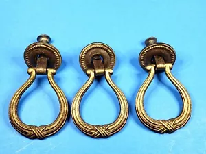 Tiradores de cajón abatible gabinete manijas de muebles bronce fundido #1535 vintage - Imagen 1 de 6