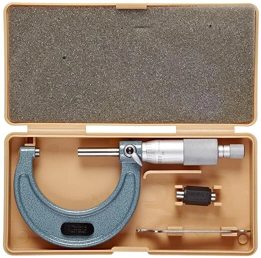 Mitutoyo 103-178 Outside Micrometer, Baked-enamel Finish, Ratchet Stop, 1-2" - Image 1 of 2