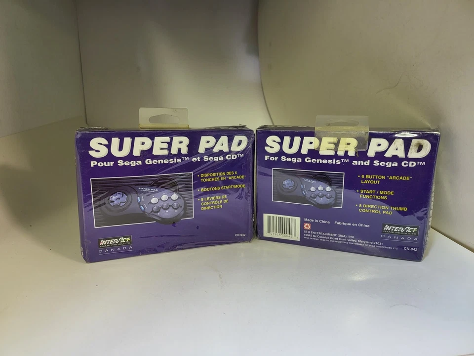 2 NEW 6 Button Super Game pad Controllers for Sega Genesis & Sega CD  #Q15 - Image 1 of 4