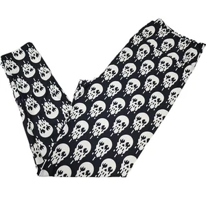 TC LuLaRoe HALLOWEEN Leggings ~ BLACK & WHITE SKULLS ~ Sizes 12-18; new! - Picture 1 of 3