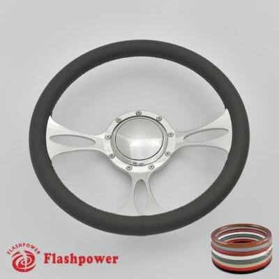 Volantes Billet 14" gris oscuro envoltura completa Ford Thunderbird Mustang EXP Foto 1 de 4