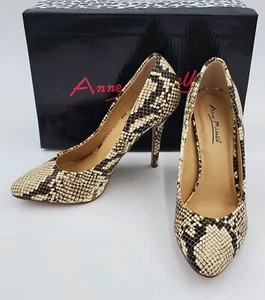 Anne Michelle Sagitaria-01 Women's Faux Snake Print High Heel Shoes - Picture 1 of 4
