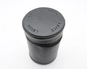 Leica Leitz Black Leather Lens Case Germany H 5.00" x D 3.00" (#17308) - Picture 1 of 4