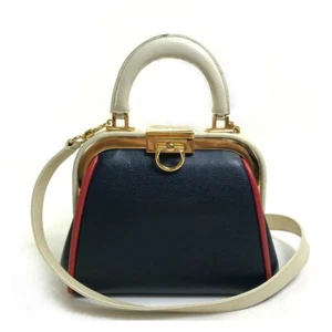 CHRISTIAN DIOR Tricolor Vintage Kisslock 2WAY Shoulder bag Hand Bag - Picture 1 of 12