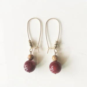 Chicos Boho Resin Stone Beads Drop Earrings Chic Women Party Vacation Jewelry - Picture 1 of 2