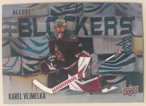 2022-23 Allure Karel Vejmelka Blockers Card # BL-26 Arizona Coyotes