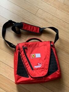 Puma Ferrari Messenger Over Shoulder Bag Laptop Computer Book Nap Sack RED BLACK