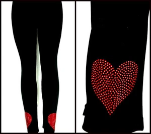 Regular OS Full Length Red Rhinestone Bling Valentine's Day Red Hearts Design - Picture 1 of 3